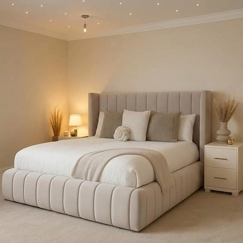 Winged panel bed - panel, plush