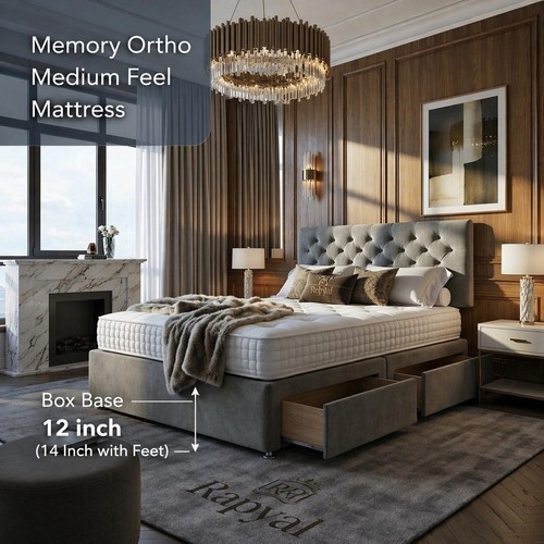Luxury memory divan bed set - bed,