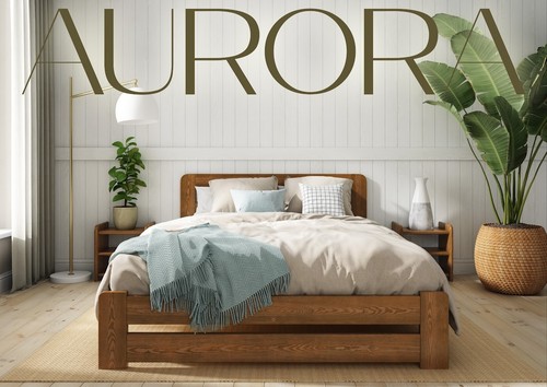 Solid wooden bed frame - wooden, f1