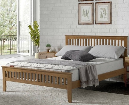 Solid wood bed frame - bed, shaker