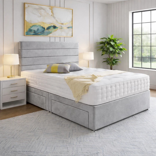 Plush divan bed set with - divan,