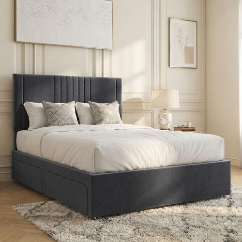 Plush divan base bed set - plush, with