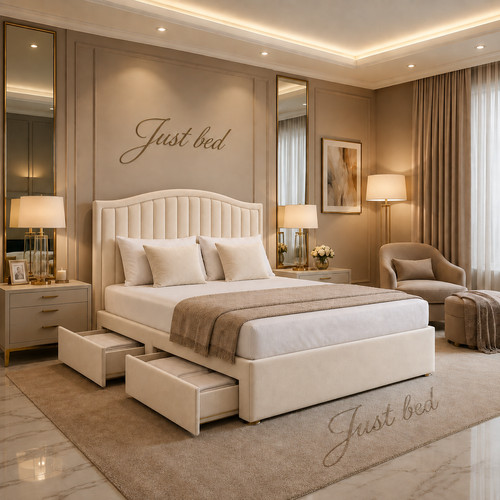 Plush divan curved - curved, bed