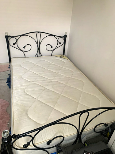Black metal 4ft bed - bed, frame