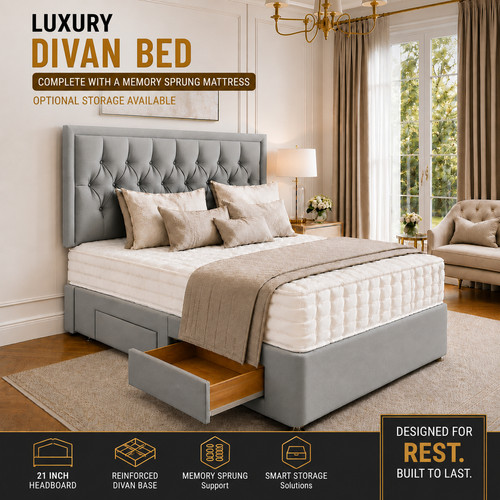 Plush divan bed - plush, with