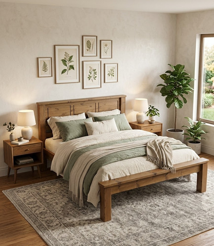 Chunky pine bed frame - chunky,