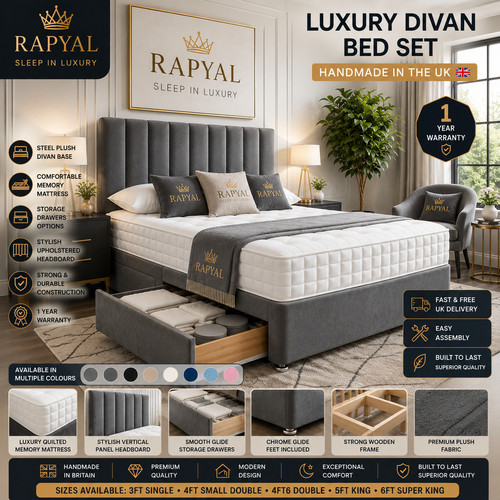 Luxury divan bed set with - luxury,