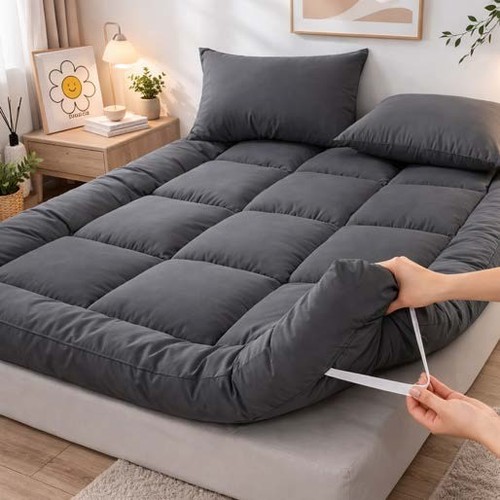 Grey mattress topper 10cm - mattress,