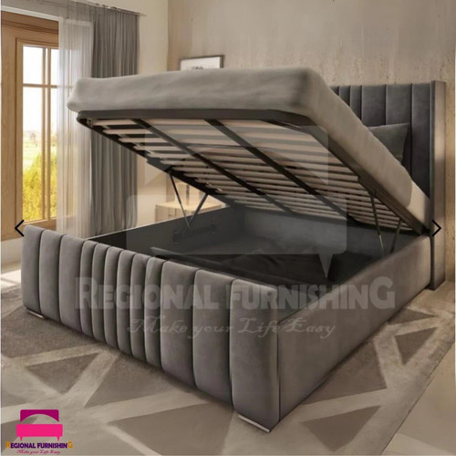 Ottoman bed winged panel plush - bed,