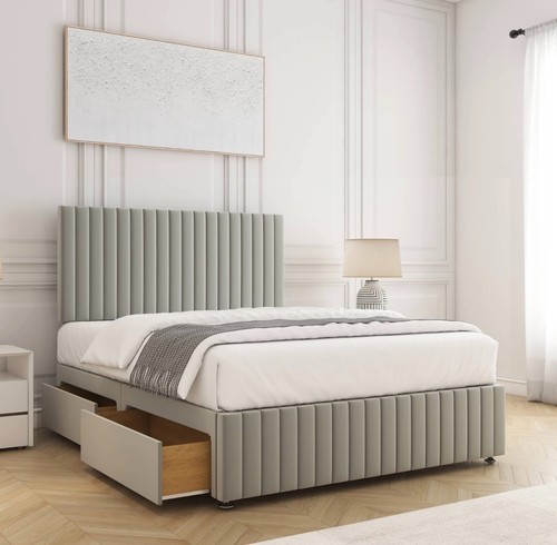Plush divan bed set - bed, with
