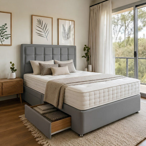 Plush divan bed set - plush, with