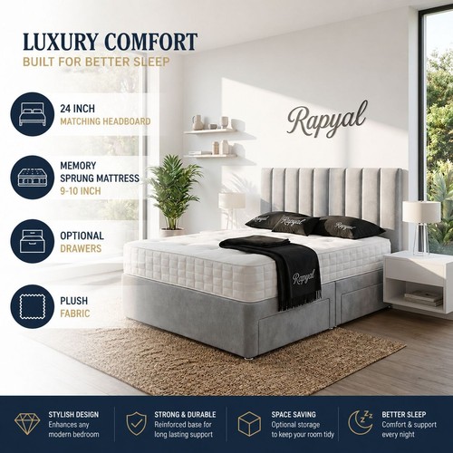 Luxury divan bed set - bed, with