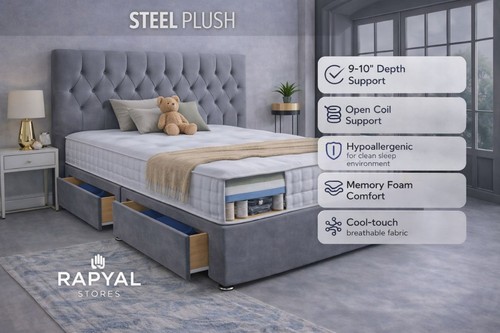 Chesterfield plush divan bed - chesterfield,